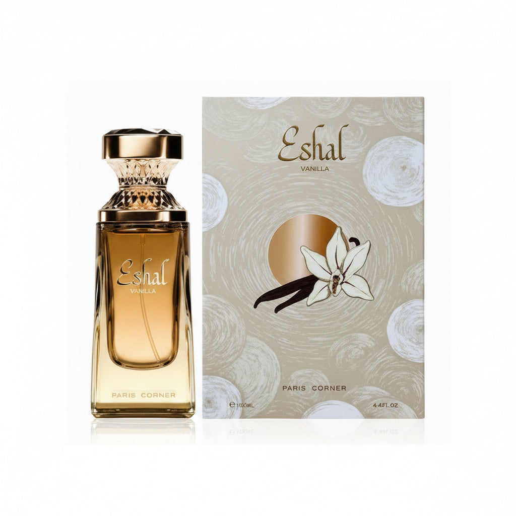 Eshal Vanilla by Paris Corner (Boozy vanilla elegance of Vanilla 28 by Kayali, while maintaining its own unique identity with a deeper, longer-lasting twist)